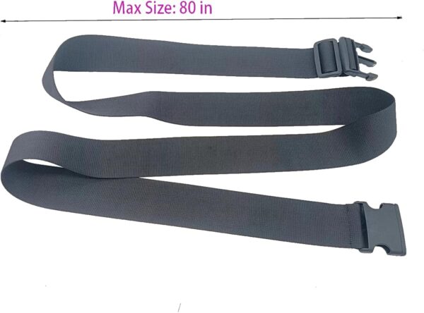 Wheelchair Safety Strap Seat Belt Adjustable Anti-Fall Extra Long Size-Suitable Adjustable Universal Harness with Buckle Patients Strap Chair Medical Seniors Disable Prevent Sliding Belt(Black) - Image 2