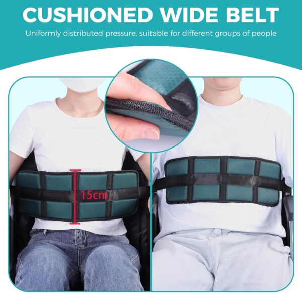 Wheelchair Seat Belt，Adjustable Safety Belt for The Elderly， Medical Wheelchair Safety Harness for Patient Caring，Falling Out Prevention -for The Elderly, Pregnant & Paralyzed - Image 2