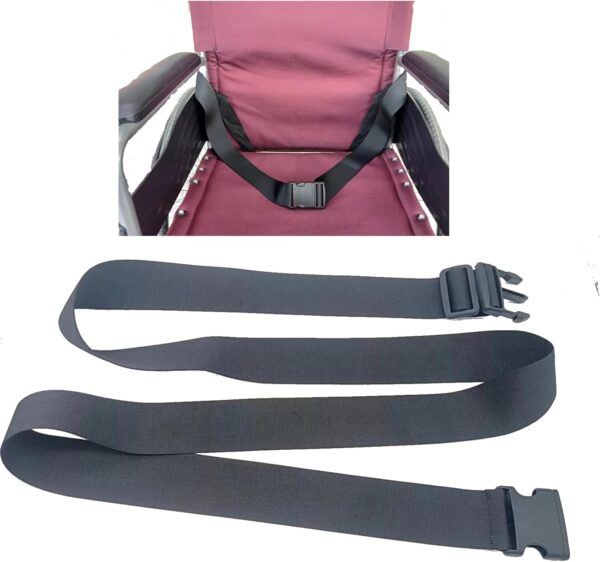 Wheelchair Safety Strap Seat Belt Adjustable Anti-Fall Extra Long Size-Suitable Adjustable Universal Harness with Buckle Patients Strap Chair Medical Seniors Disable Prevent Sliding Belt(Black)