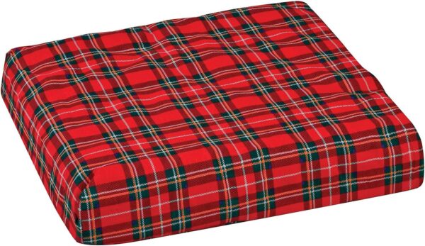 Foam Wheelchair and Seat Cushion - Office Chair Cushion - Support Cushion Chairs Pad, Helps with Sciatica Pain Relief, Plaid Cover, 16 x 18 x 4 inches