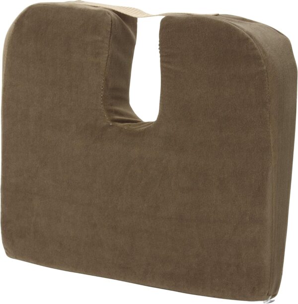 Gradual Slope Seat Cushion for Coccyx, Sciatica and Tailbone Pain Used With Dining Room Chairs, Desk Chairs, Car Seats or Wheelchair Cushions, Machine Washable-Cover, 15 Inch, Camel